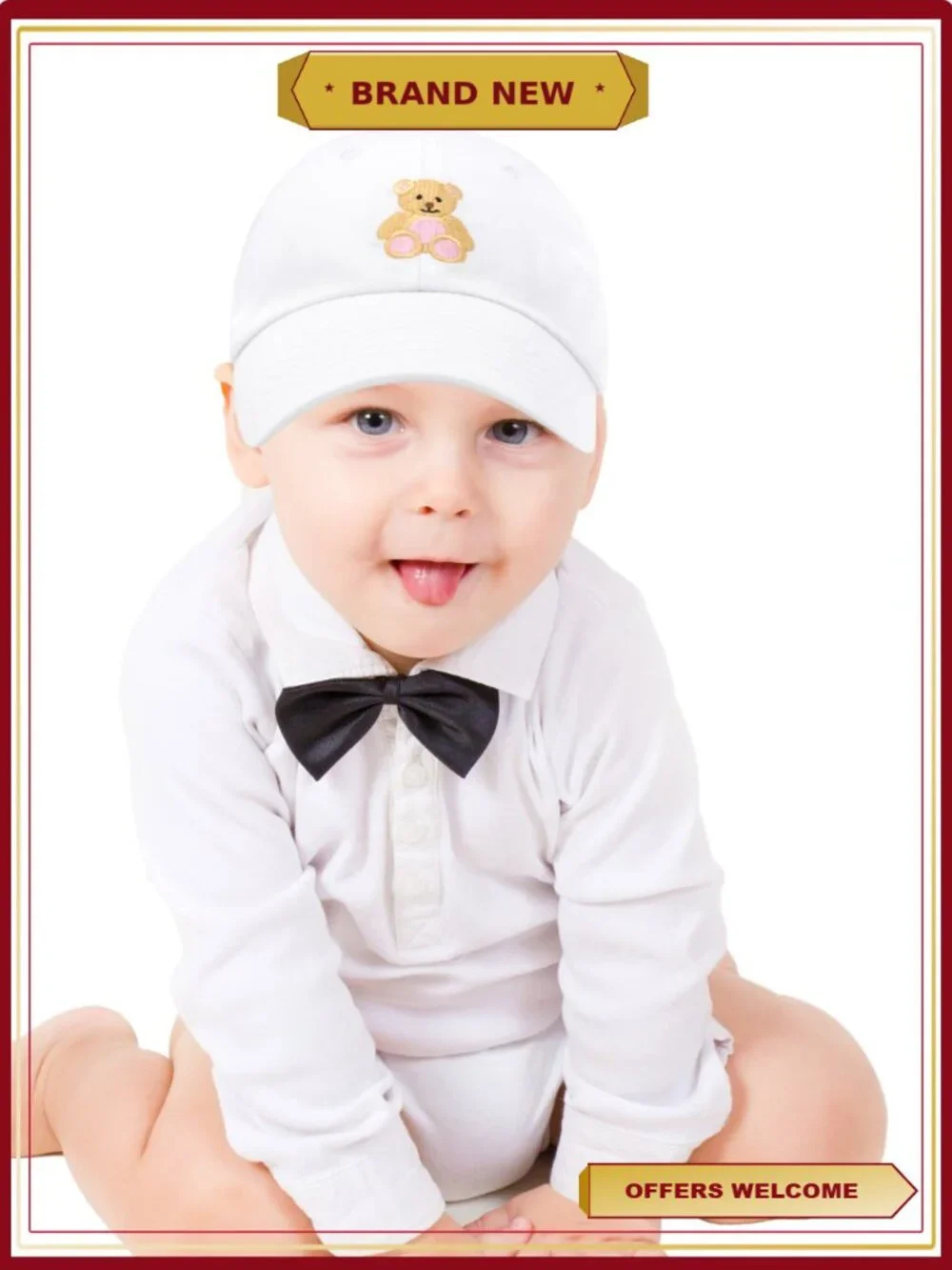 Toddler Teddy Bear Baseball Cap Cotton Adjustable Hat for Kids